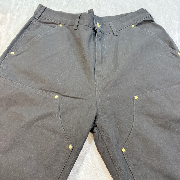Carhartt B01 BLK Black 32x32 Loose Original Fit Double Knee Work Pants Black USA - Picture 3 of 11